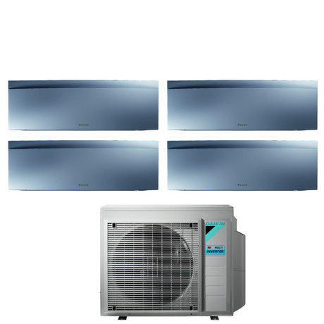 climatizzatore condizionatore daikin bluevolution quadri split inverter serie emura silver iii 7_9_9_12 con 4mxm80n r 32 wi fi integrato 7000_9000_9000_12000 colore argento garanzia italiana