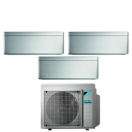 climatizzatore condizionatore daikin bluevolution trial split inverter serie stylish total silver 7_12_18 con 3mxm68n r 32 wi fi integrato 7000_12000_18000 colore grigio garanzia italiana