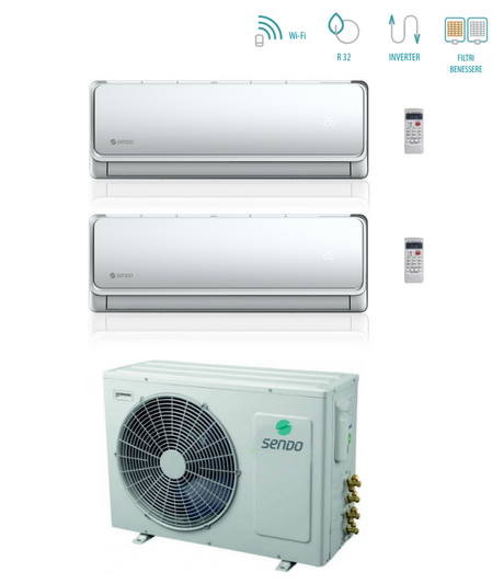 climatizzatore condizionatore dual split inverter sendo ikaros l 9000_12000 con sfm 18ou2 au2 r 32 wi fi integrato 9_12 copia 17354