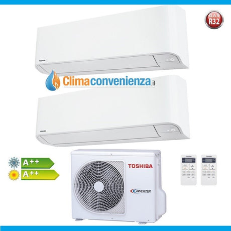 climatizzatore condizionatore dual split inverter toshiba mirai r32 13000_13000 con ras 2m14u2avg e 13_13 btu