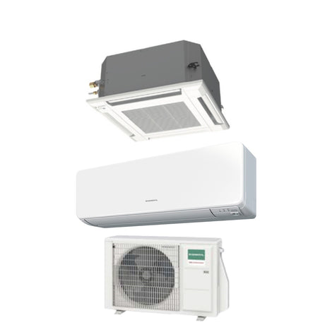 climatizzatore condizionatore e cassetta compatta general fujitsu dual split inverter serie kgtb _ kvla 14_14 con aohg18kbta3 r 32 14000_14000
