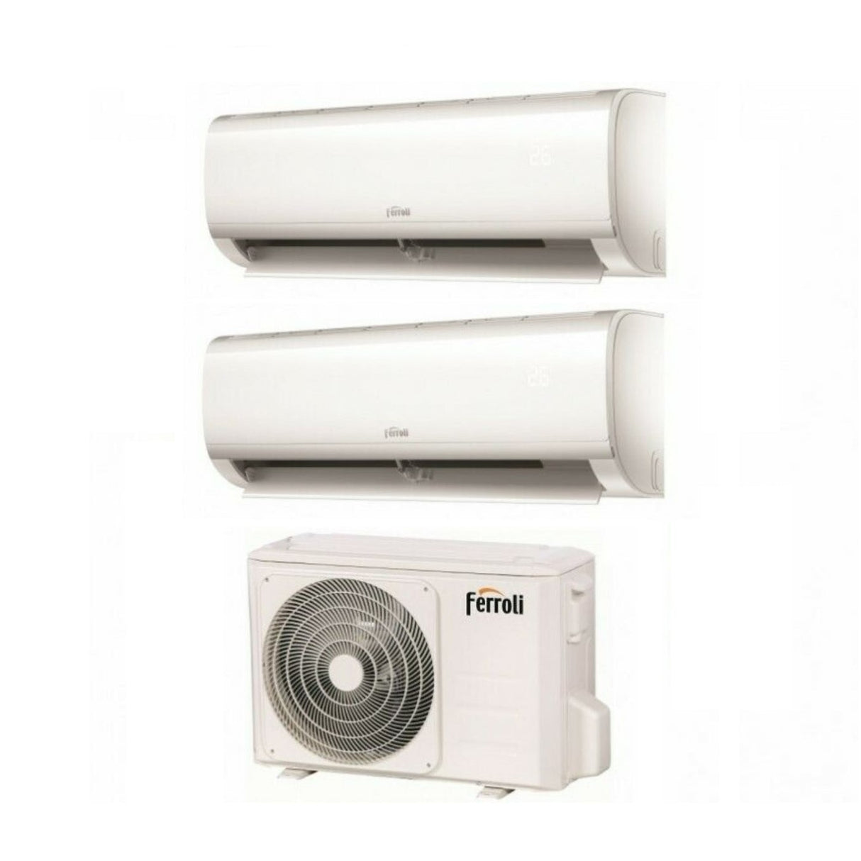 climatizzatore condizionatore ferroli dual split inverter r32 serie diamant m 9000_12000 con 18 2 9_12 wi fi integrato