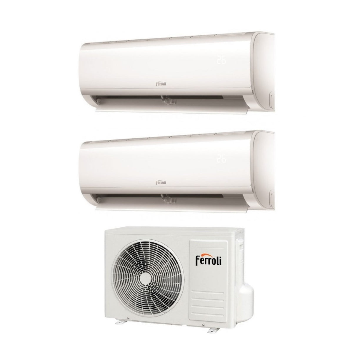 climatizzatore condizionatore ferroli dual split inverter serie ambra m 12_12 con 18 2 r 32 wi fi integrato 12000_12000 novita