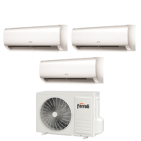 climatizzatore condizionatore ferroli trial split inverter serie ambra m 7_7_9 con 27 3 r 32 wi fi integrato 7000_7000_9000 novita