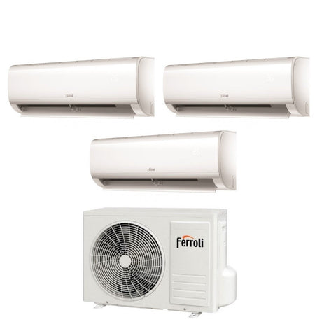 climatizzatore condizionatore ferroli trial split inverter serie ambra m 9_12_18 con 28 4 r 32 wi fi integrato 9000_12000_18000