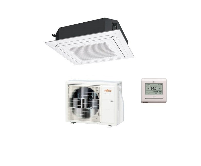 climatizzatore condizionatore fujitsu cassetta 4 vie serie kr circular flow 54000 btu r 32 cod. 3ngf88075 white auxg54krlb novita