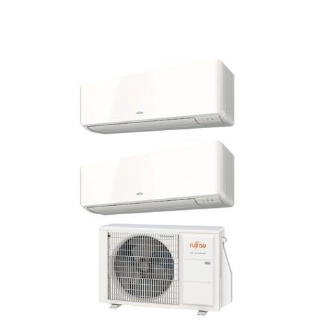 climatizzatore condizionatore fujitsu dual split inverter serie km 9_9 con aoyg14kbta2 r 32 wi fi optional 9000_9000 novita