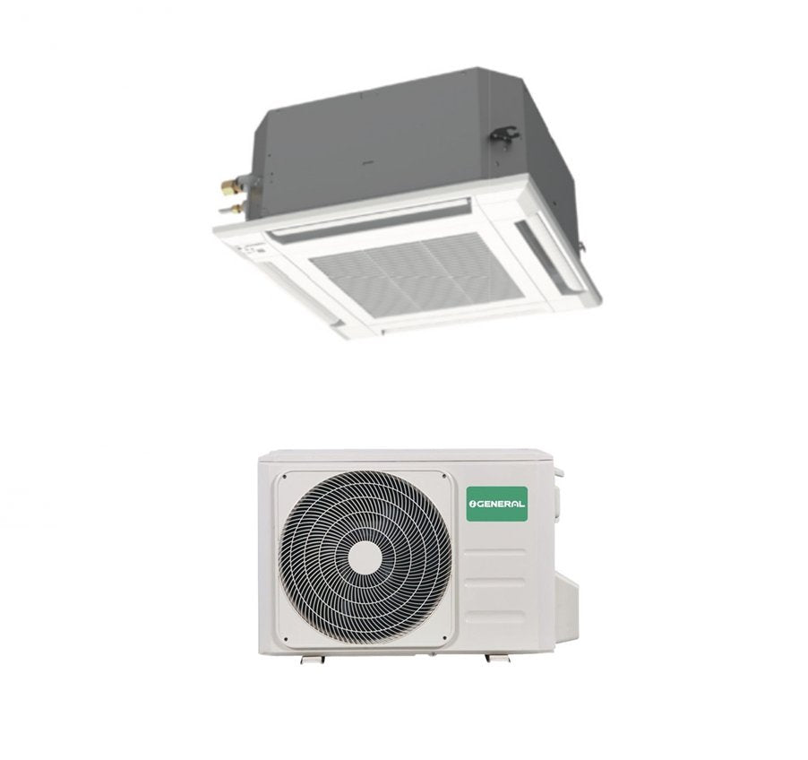 climatizzatore condizionatore fujitsu general cassetta a flusso d aria circolare inverter trifase 45000 btu aux45krlb et con comando e con pannello