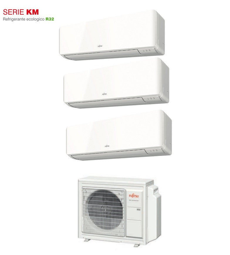 climatizzatore condizionatore fujitsu trial split inverter serie km 7_9_12 con aoyg18kbta3 r 32 7000_9000_12000 wi fi optional kmcc novita