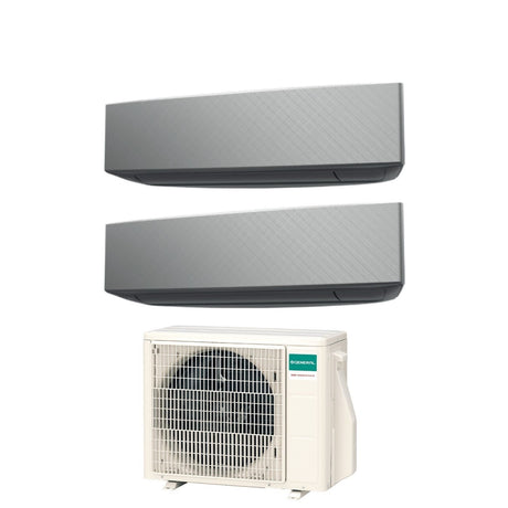 climatizzatore condizionatore general fujitsu dual split inverter serie keta silver 7_7 con aohg14kbta2 r 32 wi fi optional 7000_7000 colore argento novita