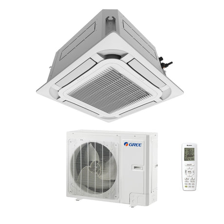climatizzatore condizionatore gree a cassetta a 8 vie 48000 btu gud140t a t r 32 wi fi optional trifase con telecomando e pannello incluso novita