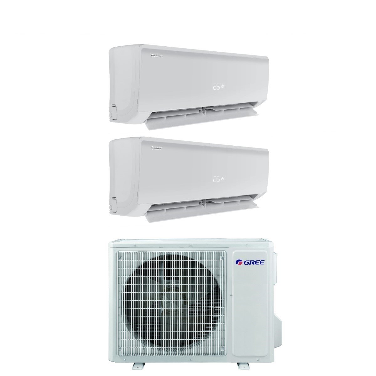 climatizzatore condizionatore gree dual split inverter serie bora plus 9_12 con gwhd 18 nk6oo r 32 wi fi optional 9000_12000