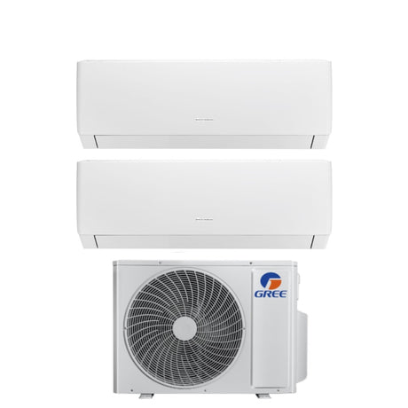 climatizzatore condizionatore gree dual split inverter serie pular 9_18 con gwhd 28 nk6oo r 32 wi fi integrato 9000_18000