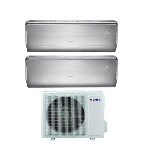 climatizzatore condizionatore gree dual split inverter serie u crown 12_12 con gwhd 18 nk6oo r 32 wi fi integrato 12000_12000