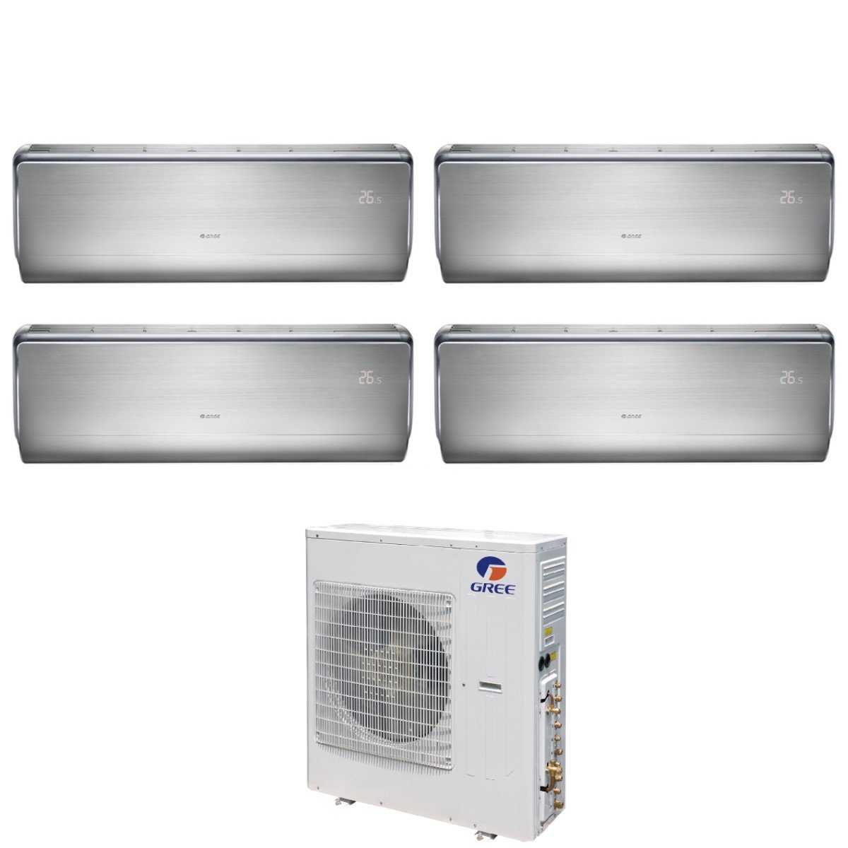 climatizzatore condizionatore gree quadri split inverter serie u crown 9_12_12_12 con gwhd 36 nk6lo r 32 wi fi integrato 9000_12000_12000_12000