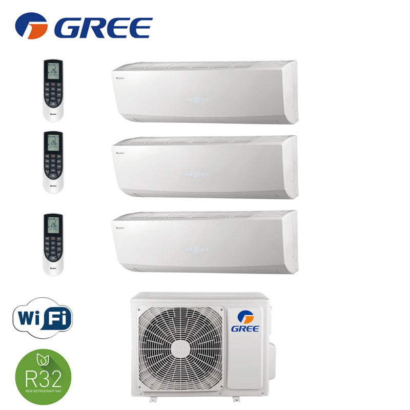 climatizzatore condizionatore gree trial split inverter serie lomo 9_9_12 con gwhd24nk6lo wi fi r 32 new 2018