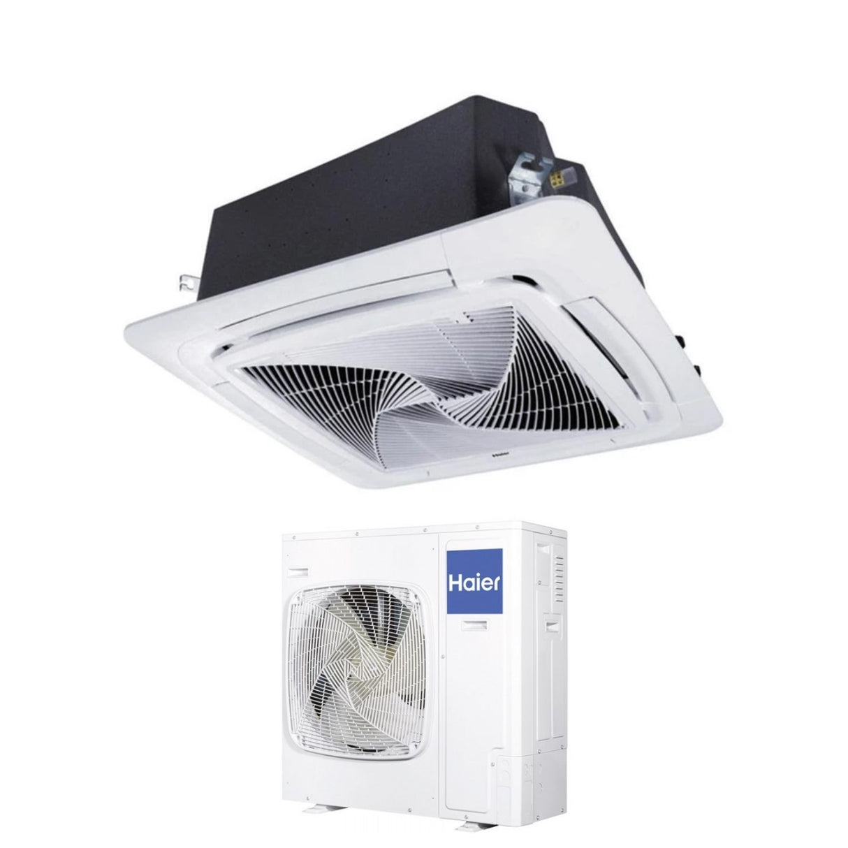 climatizzatore condizionatore haier cassetta 90x90 round flow 36000 btu abh105h1erg trifase r 32 wi fi optional con pannello no sensor incluso