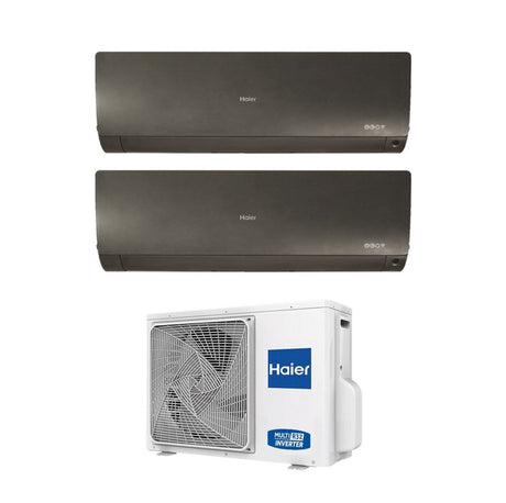 climatizzatore condizionatore haier dual split inverter serie flexis plus black 9_12 con 2u40s2sm1fa r 32 wi fi integrato colore nero 9000_12000