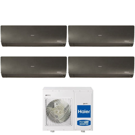 climatizzatore condizionatore haier quadri split inverter serie flexis plus black 9_9_12_12 con 4u75s2sr3fa r 32 wi fi integrato colore nero 9000_9000_12000_12000 16868