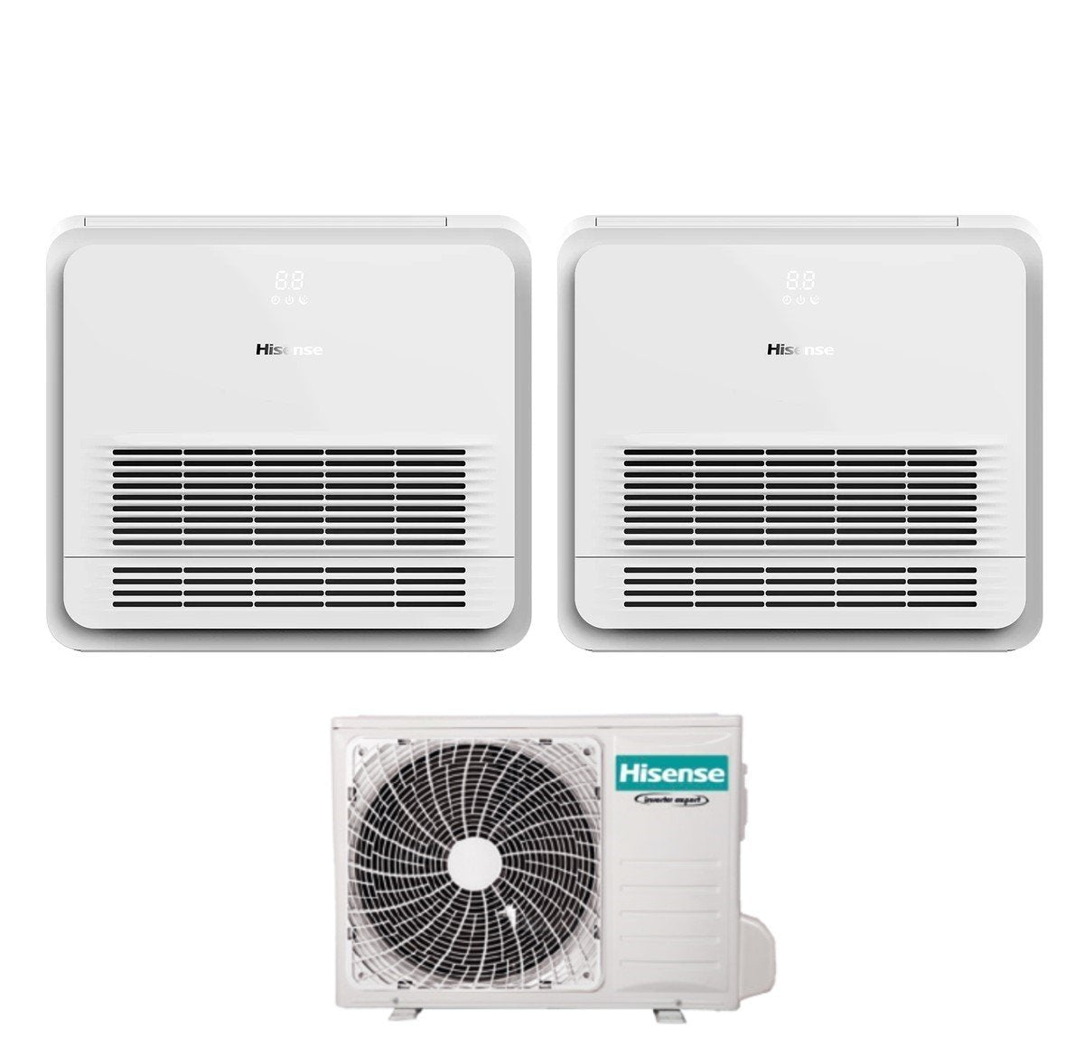 climatizzatore condizionatore hisense dual split console 9_9 con 2amw35u4rgc r 32 wi fi optional telecomando di serie incluso 9000_9000 10903