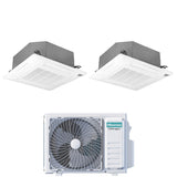 climatizzatore condizionatore hisense dual split inverter a cassetta 9_12 con 2amw42u4rgc r 32 wi fi optional 9000_12000 con telecomando e pannello incluso