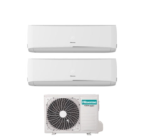 climatizzatore condizionatore hisense dual split inverter serie halo 9_12 con 2amw42u4rgc r 32 wi fi integrato 9000_12000