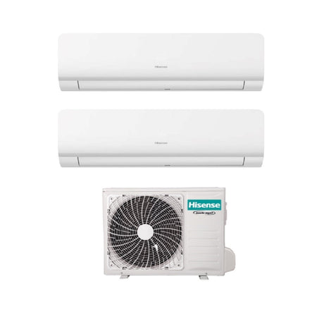 climatizzatore condizionatore hisense dual split inverter serie new energy 7_12 con 2amw52u4rxc r 32 wi fi integrato 7000_12000 novita