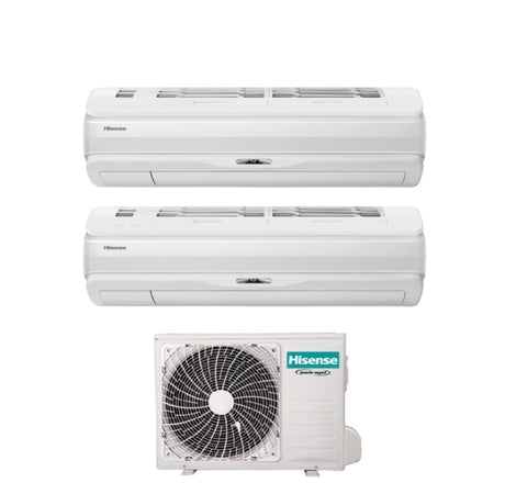 climatizzatore condizionatore hisense dual split inverter serie silentium pro 9_12 con 2amw52u4rxc r 32 wi fi integrato 9000_12000
