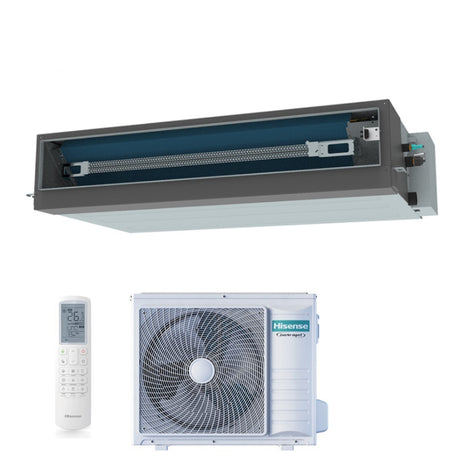 climatizzatore condizionatore hisense inverter canalizzato canalizzabile serie super 36000 btu aud105ux4reh8 _ auw105u4rk7 r 32 wi fi optional classe a__ a_ con telecomando e comando cablato di serie