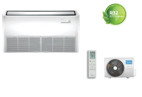 climatizzatore condizionatore inverter midea soffitto pavimento 36000 btu mue 36hrfnx r 32 a__ completo di comando trifase novita