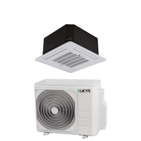climatizzatore condizionatore kukyr cassetta 60x60 inverter 12000 btu r 32 wi fi optional con telecomando e griglia inclusa 17403