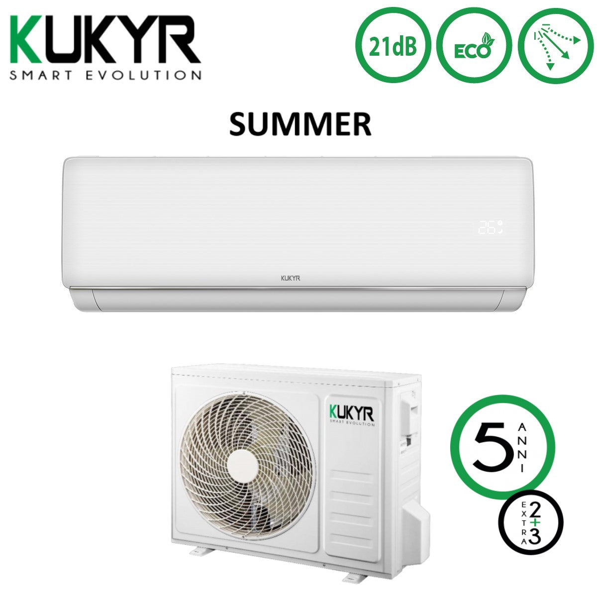 climatizzatore condizionatore kukyr inverter serie summer 18000 btu summer18 r 32 classe a__ a_