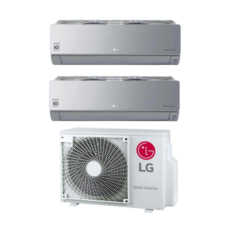 climatizzatore condizionatore lg dual split inverter serie artcool mirror silver 9_12 con mu2r15 ul0 r 32 9000_12000 wi fi integrato 8661