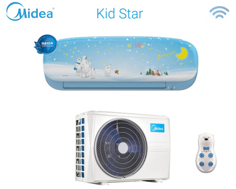 climatizzatore condizionatore midea inverter serie kid star 9000 btu kidb 27 colore blu classe a__