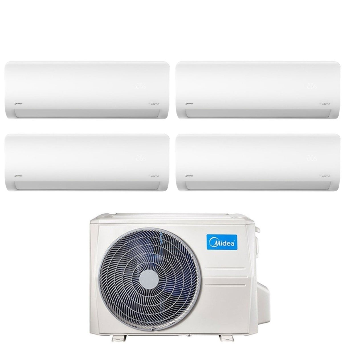climatizzatore condizionatore midea quadri split inverter serie xtreme 9_12_12_12 con m4o 36fn8 r 32 wi fi integrato 9000_12000_12000_12000 novita