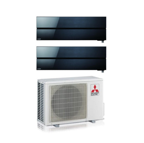 climatizzatore condizionatore mitsubishi electric dual split inverter serie kirigamine style msz ln 9_18 con mxz 2f53vf onyx black r 32 wi fi integrato colore nero 9000_18000