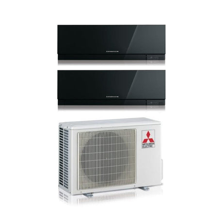 climatizzatore condizionatore mitsubishi electric dual split inverter serie kirigamine zen msz ef 9_9 con mxz 2f42vf black r 32 wi fi integrato colore nero 9000_9000