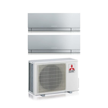 climatizzatore condizionatore mitsubishi electric dual split inverter serie kirigamine zen silver msz ef 7_15 con mxz 2f53vf r 32 wi fi integrato colore argento 7000_15000