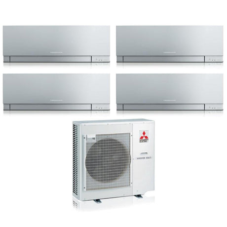 climatizzatore condizionatore mitsubishi electric quadri split inverter serie kirigamine zen silver msz ef 7_7_12_18 con mxz 4f80vf r 32 wi fi integrato colore argento 7000_7000_12000_18000