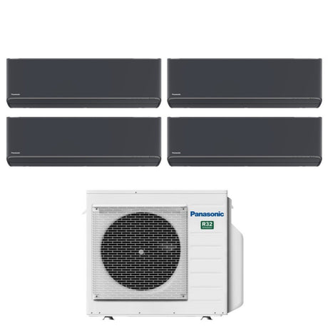 climatizzatore condizionatore panasonic quadri split inverter serie etherea dark 9_9_9_12 con cu 4z68tbe r 32 wi fi integrato colore grigio grafite 9000_9000_9000_12000