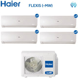 climatizzatore condizionatore quadri split inverter haier serie flexis white 7000_7000_7000_18000 btu con 4u75s2sr2fa wifi integrato r 32 wi fi 7_7_7_18 novita