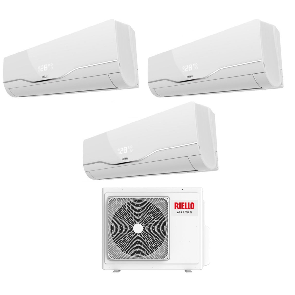 climatizzatore condizionatore riello trial split inverter serie aaria plus 7_7_9 con aaria multi 355 p r 32 wi fi optional 7000_7000_9000