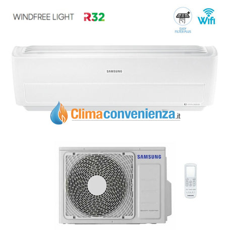 climatizzatore condizionatore samsung inverter serie windfree light 12000 btu ar12nxwxcw wi fi r 32 classe a__ new 2018