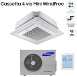 climatizzatore condizionatore samsung mini cassetta 4 vie windfree 18000 btu ac052nnndkh con wi fi integrato e pannello incluso