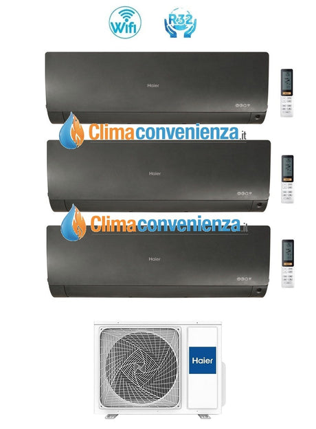 climatizzatore condizionatore trial split inverter haier serie flexis white 7000_9000_9000 btu con 3u55s2sr2fa r 32 wi fi 7_9_9 novita copia