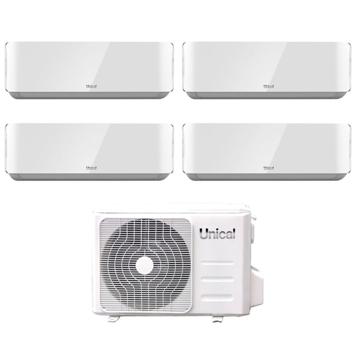climatizzatore condizionatore unical quadri split inverter serie air cristal 10_10_10_13 con kmx4 36he r 32 wi fi optional 10000_10000_10000_13000
