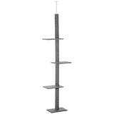 easycomfort easycomfort albero tiragraffi per gatti a 4 livelli con altezza regolabile grigio 43x27x228 260cm