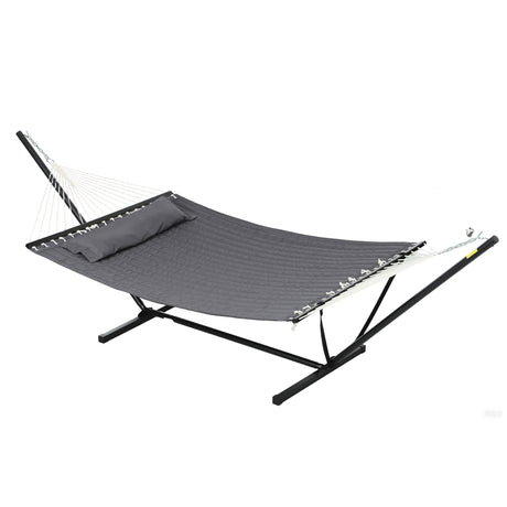 easycomfort easycomfort amaca da giardino portatile con cuscino integrato in cotone poliestere e acciaio 368x93x110 cm grigio scuro