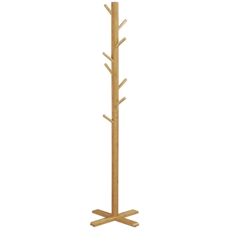 easycomfort easycomfort appendi abiti da terra in legno di bambu con 8 ganci e base a x 49 5x 49 5x 178cm naturale