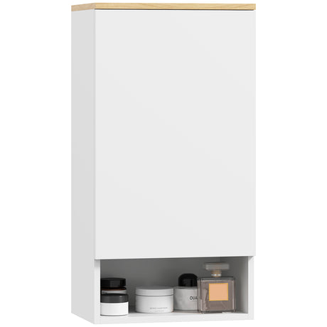 easycomfort easycomfort armadietto bagno a muro con mensole regolabili e ripiano aperto in legno e mdf 40x27x77 cm bianco